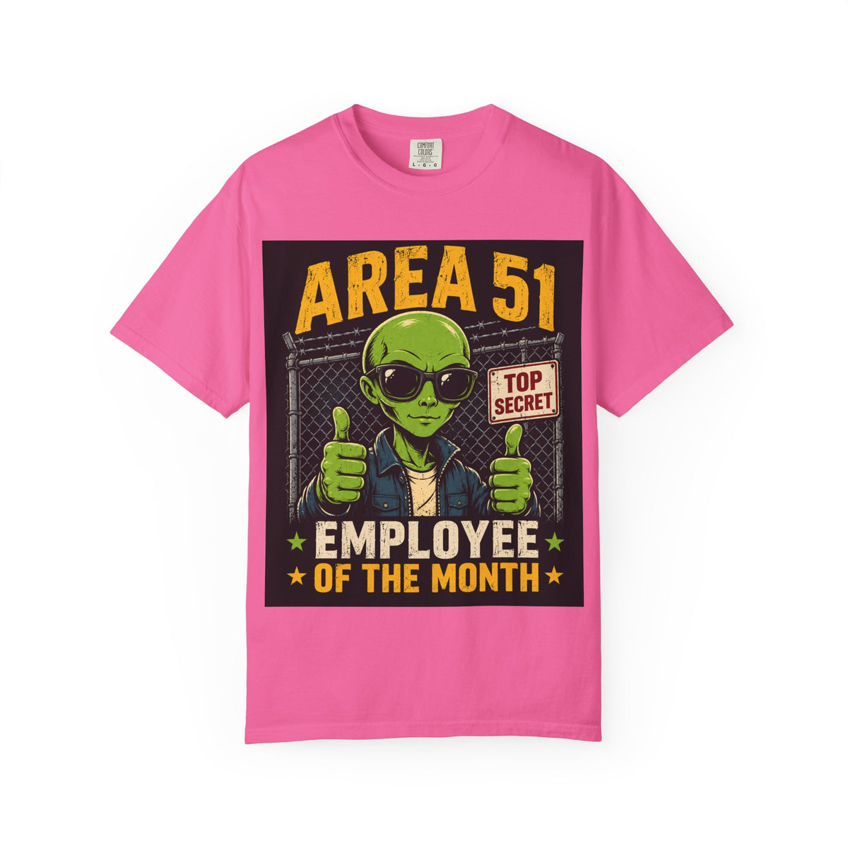 Area 51 Employee of the Month T-Shirt | Alien Thumbs Up Top Secret Design
