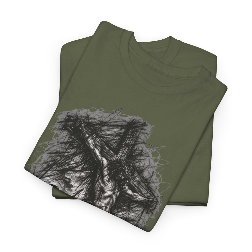 Jesus on the Cross Sketch T-Shirt – Christian Faith Design