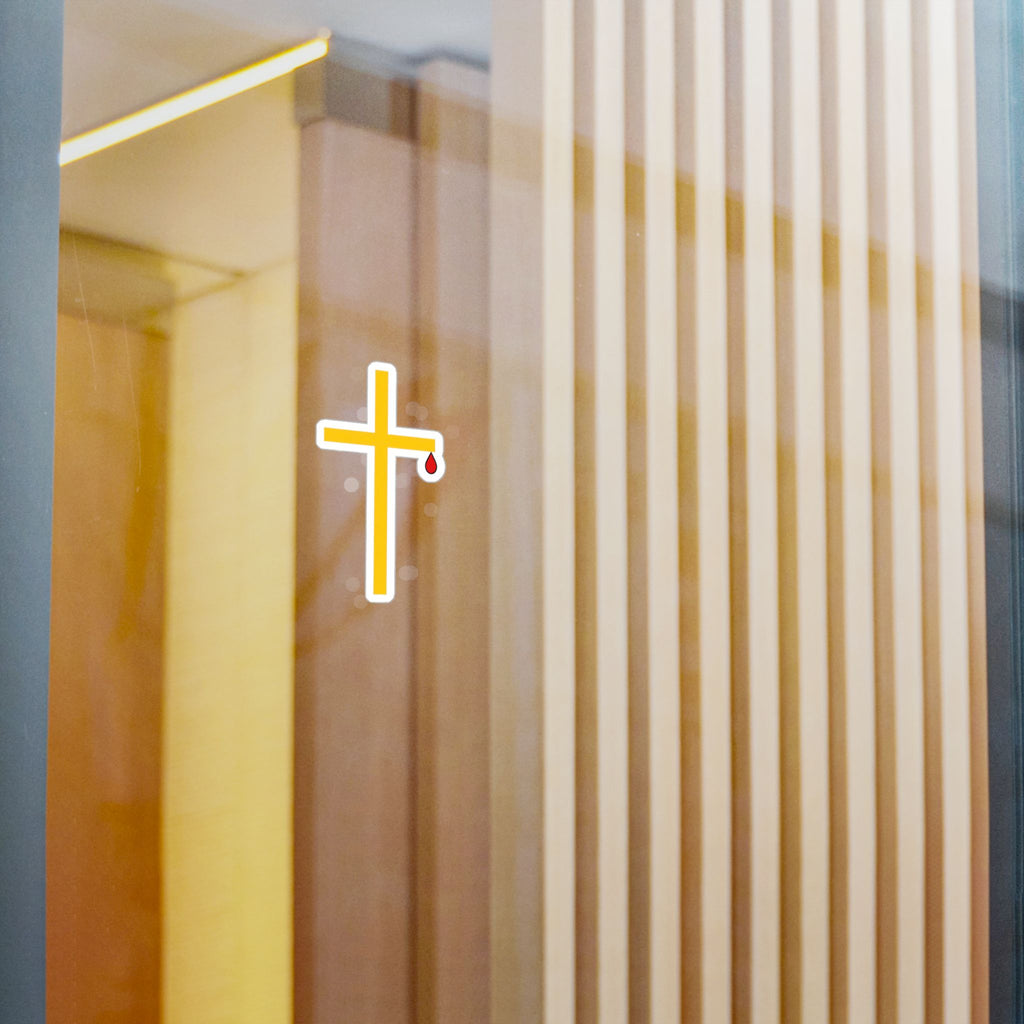 Blood-Drop Cross Vinyl Decal