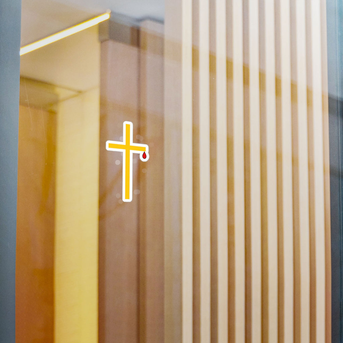 Blood-Drop Cross Vinyl Decal