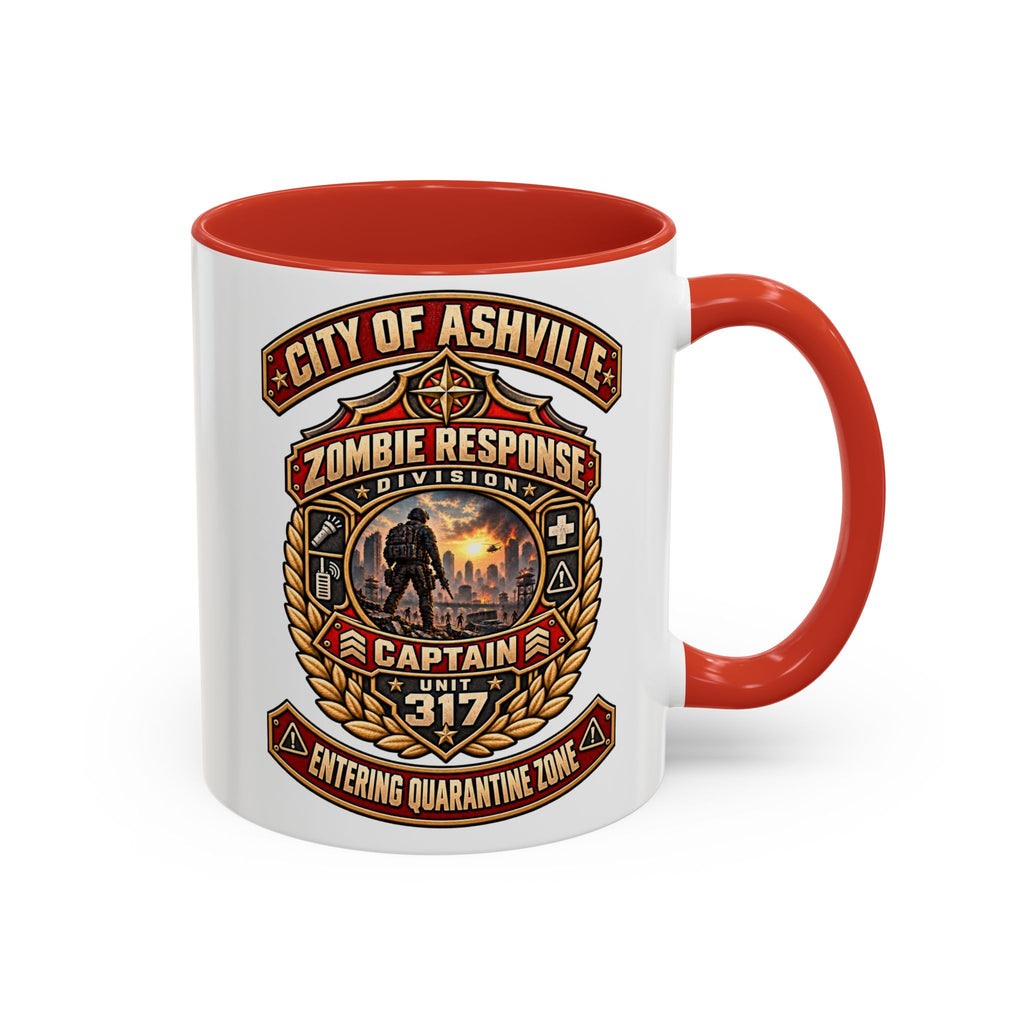 Retro Red Accent Coffee Mug