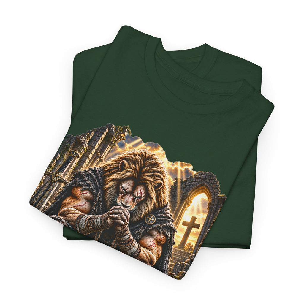 Father Protect Me — Praying Lion Cathedral T-Shirt