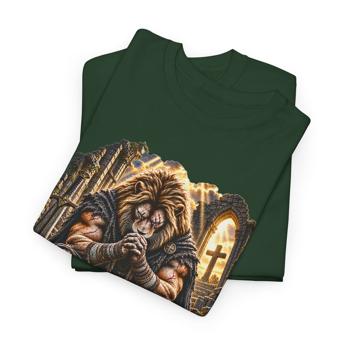 Father Protect Me — Praying Lion Cathedral T-Shirt