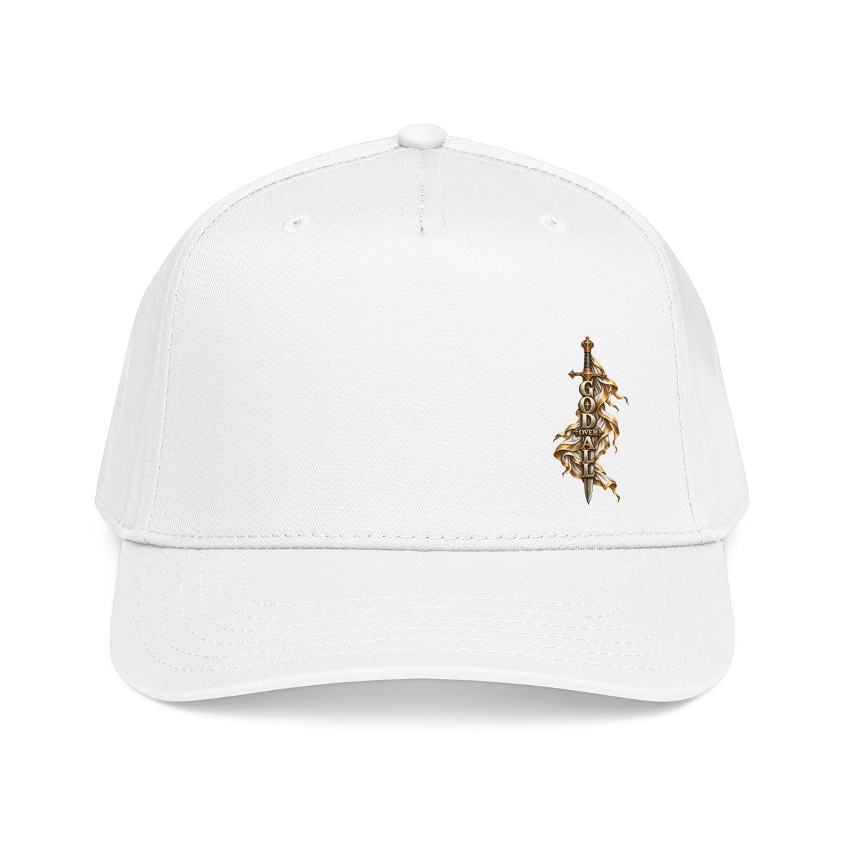 Baseball Cap — Ornate Gold Floral Cross Embroidered
