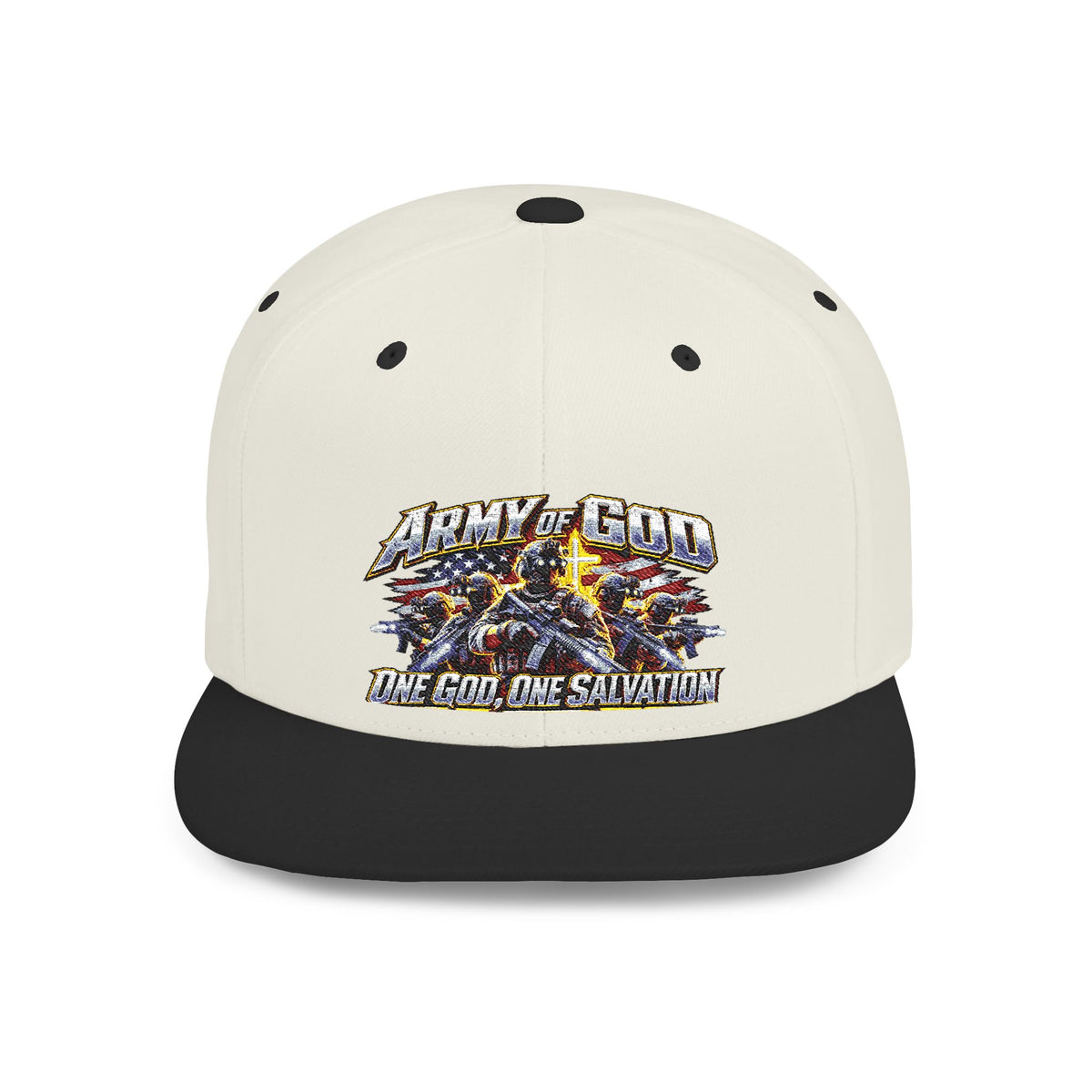Flat Bill Snapback Hat – Retro Graphic Streetwear Cap