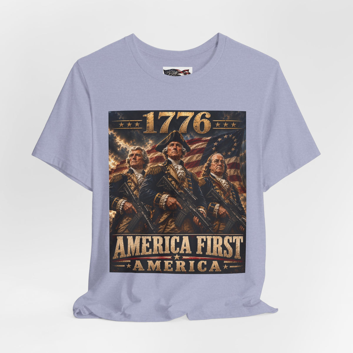 1776 Revolutionary Soldiers America First T-Shirt | Patriotic Independence Design