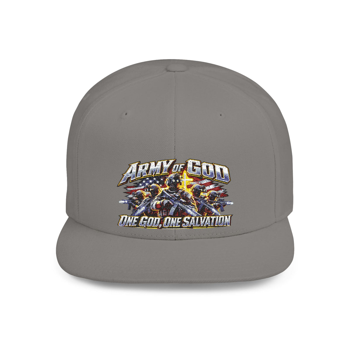 Flat Bill Snapback Hat – Retro Graphic Streetwear Cap