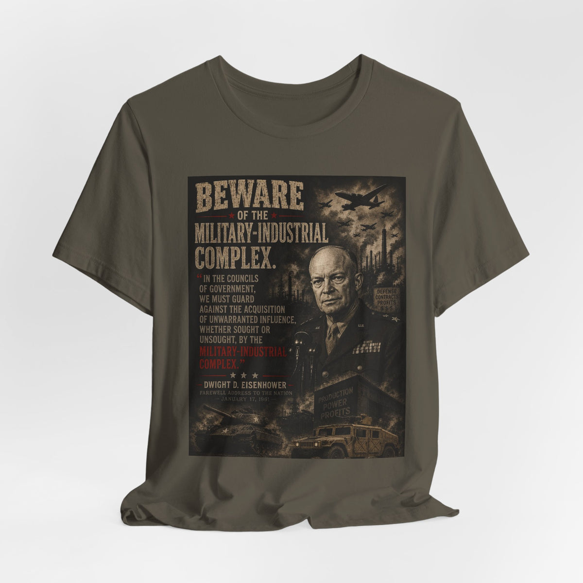 Beware of the Military-Industrial Complex T-Shirt | Vintage Political Poster Tee