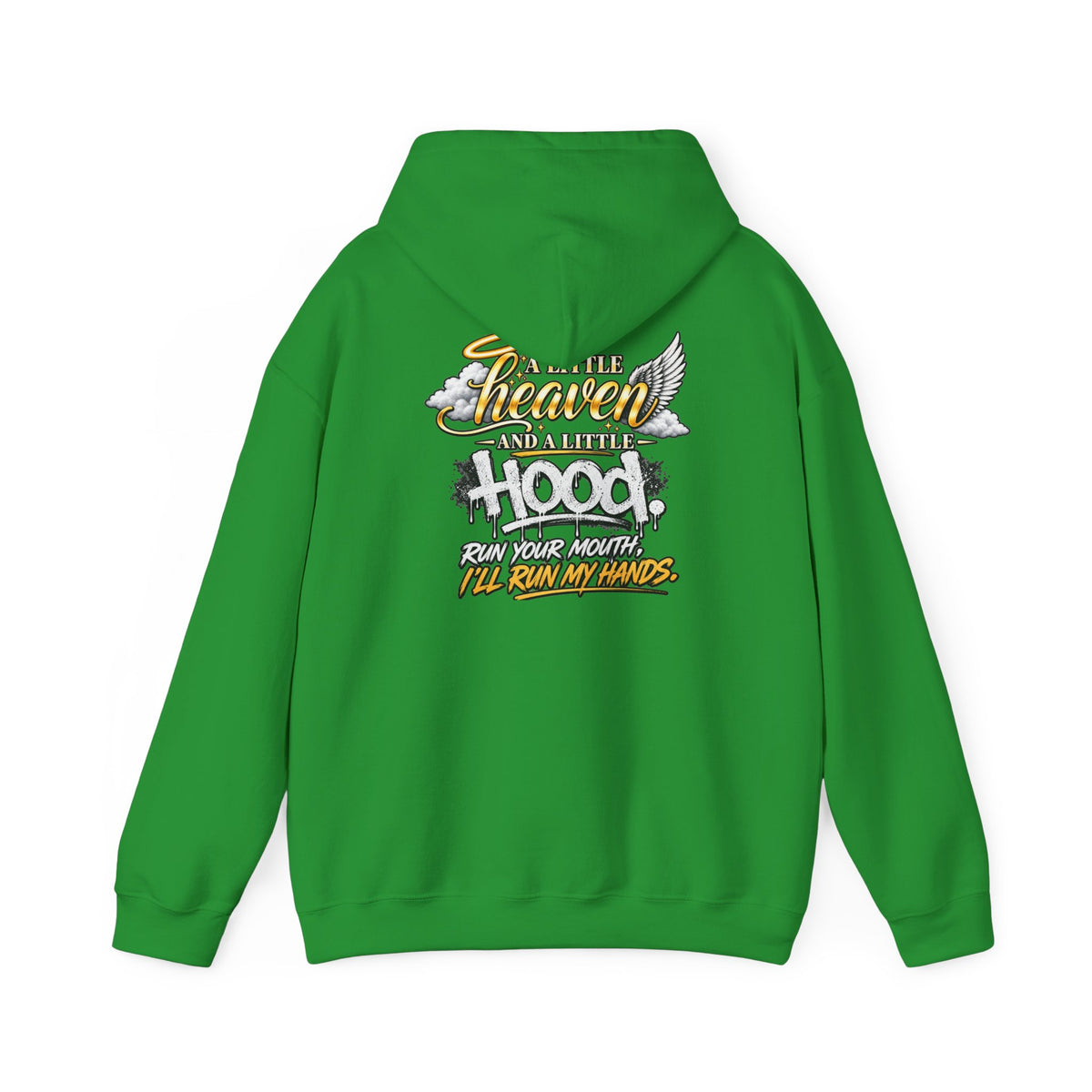Christian In Progress hoodie | Faith Script Front, Heaven Graphic Back
