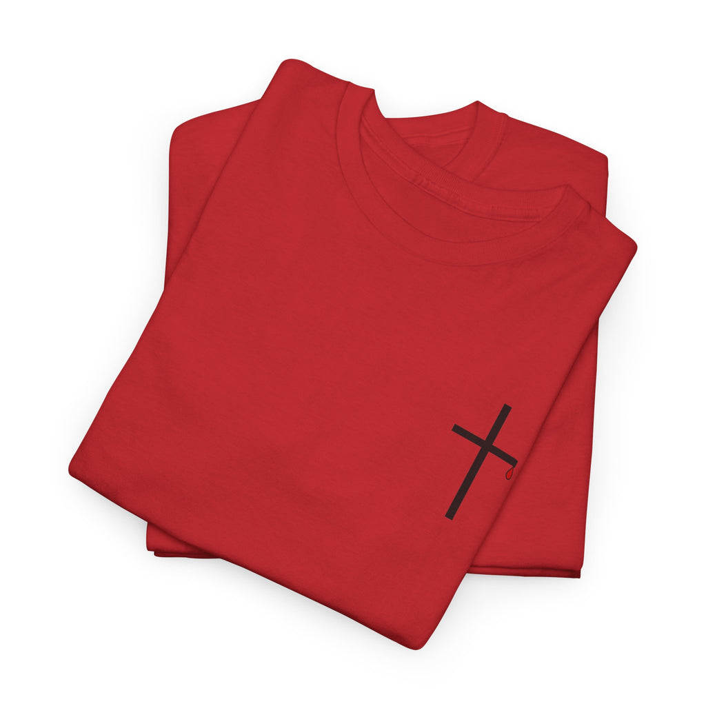 Minimal Cross T-Shirt — Small Chest Christian Cross Tee