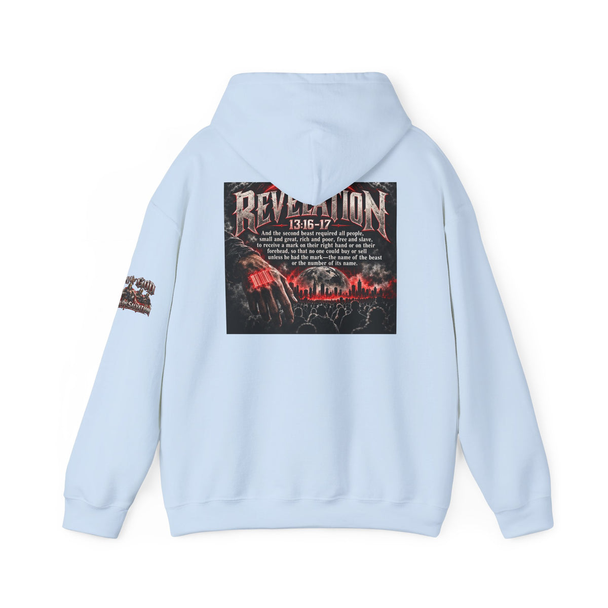Revelation 13:16-17 Christian Hoodie – 'The Devil' Verse Graphic Pullover