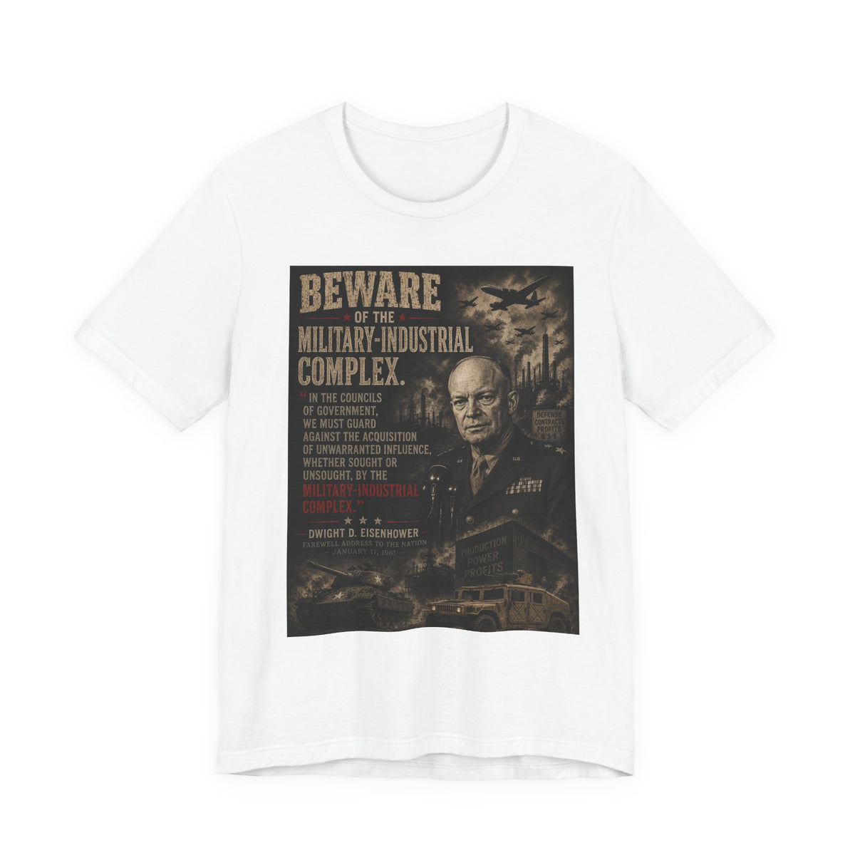 Beware of the Military-Industrial Complex T-Shirt | Vintage Political Poster Tee