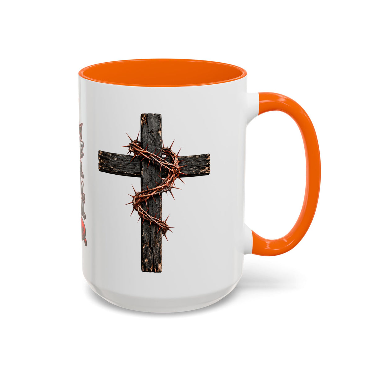 Christian Faith Mug – “Evil Never Killed Me” Cross Coffee Mug