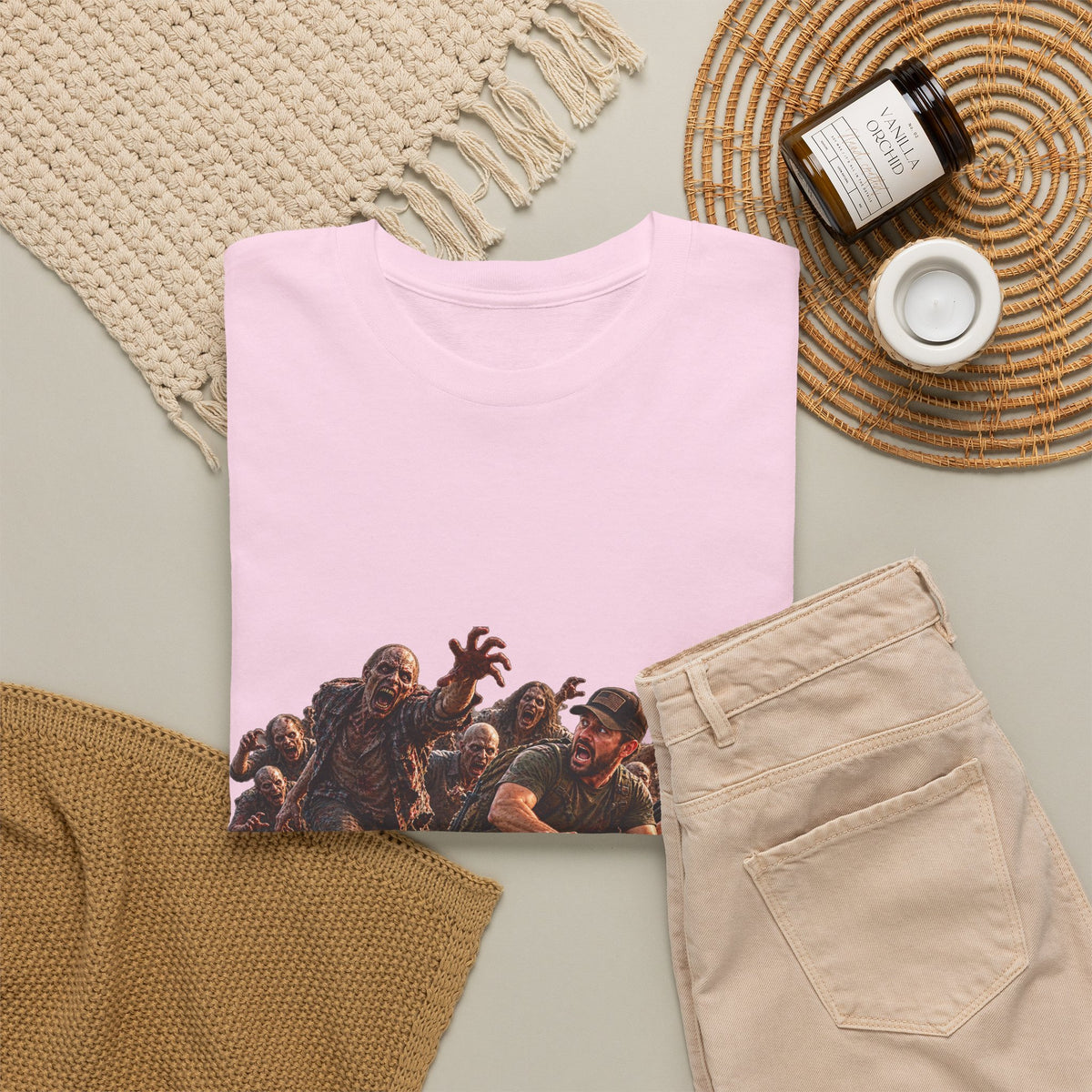 Zombie Grocery Run Survival Graphic T-Shirt