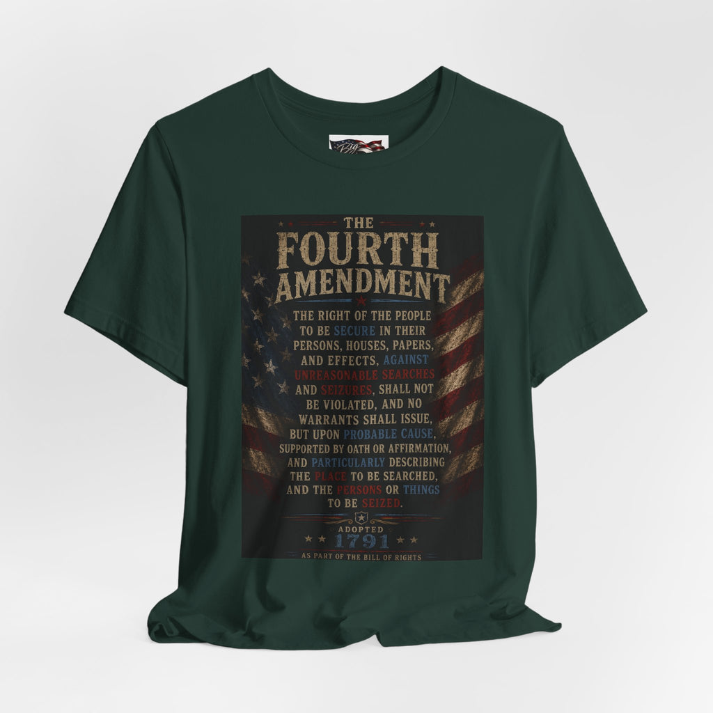Fourth Amendment text tee | Constitution rights shirt, patriotic flag design