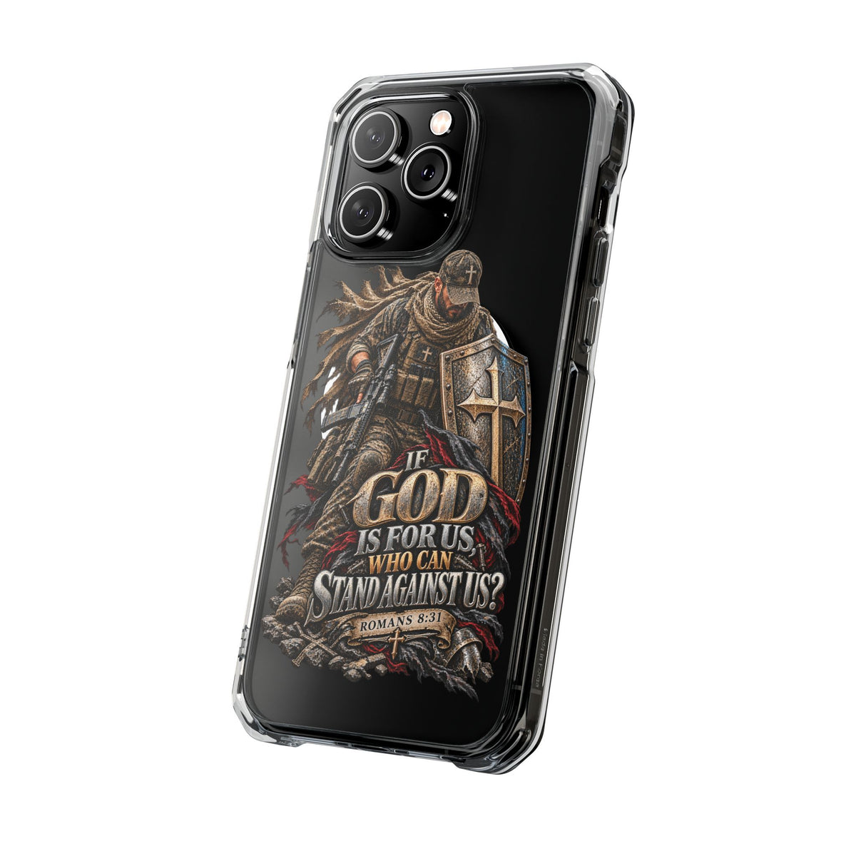 Phone Case – Christian Knight “If God Is for Us” Warrior Armor Design