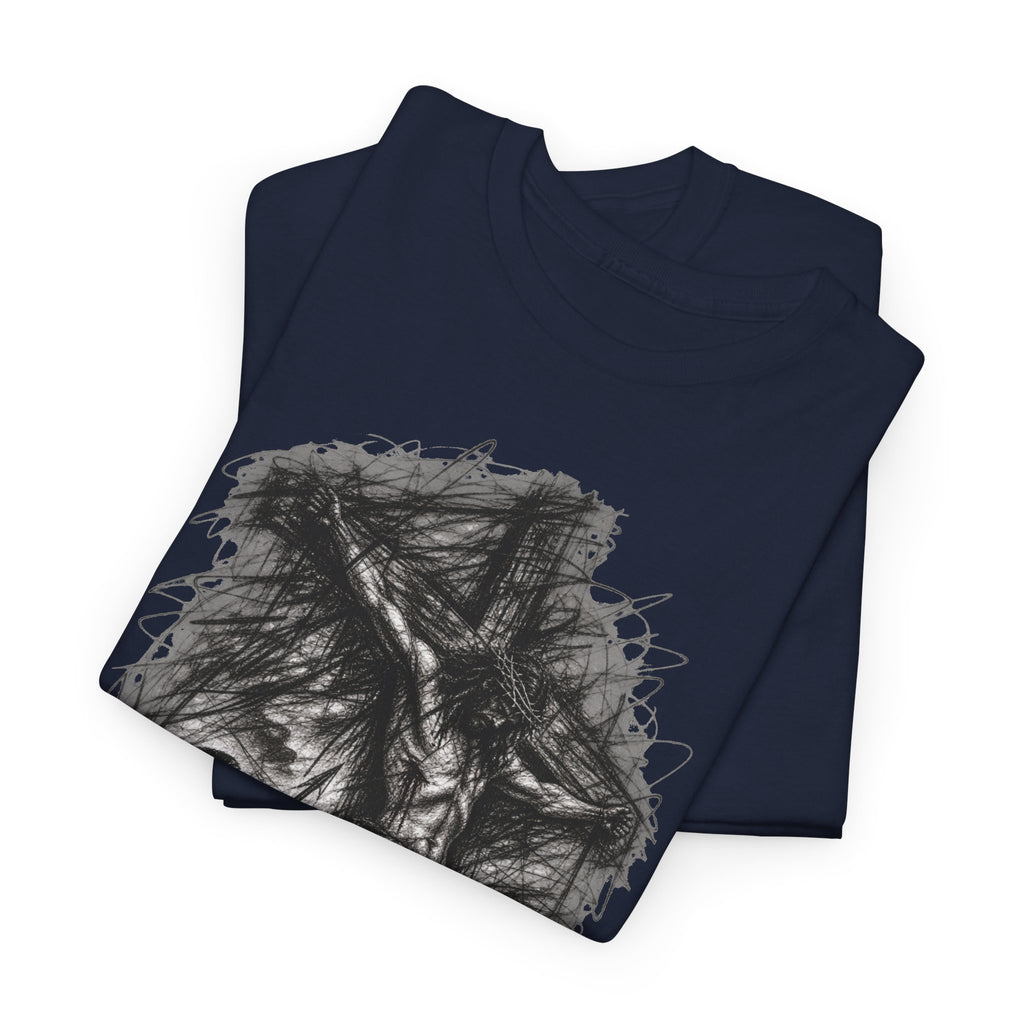 Jesus on the Cross Sketch T-Shirt – Christian Faith Design