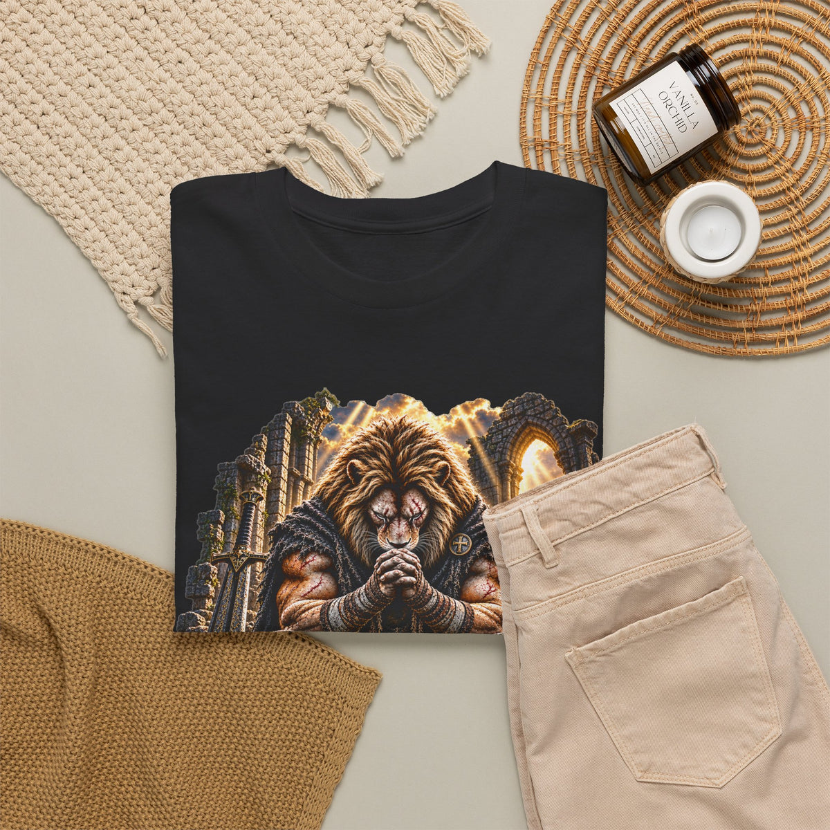 Father Protect Me — Praying Lion Cathedral T-Shirt