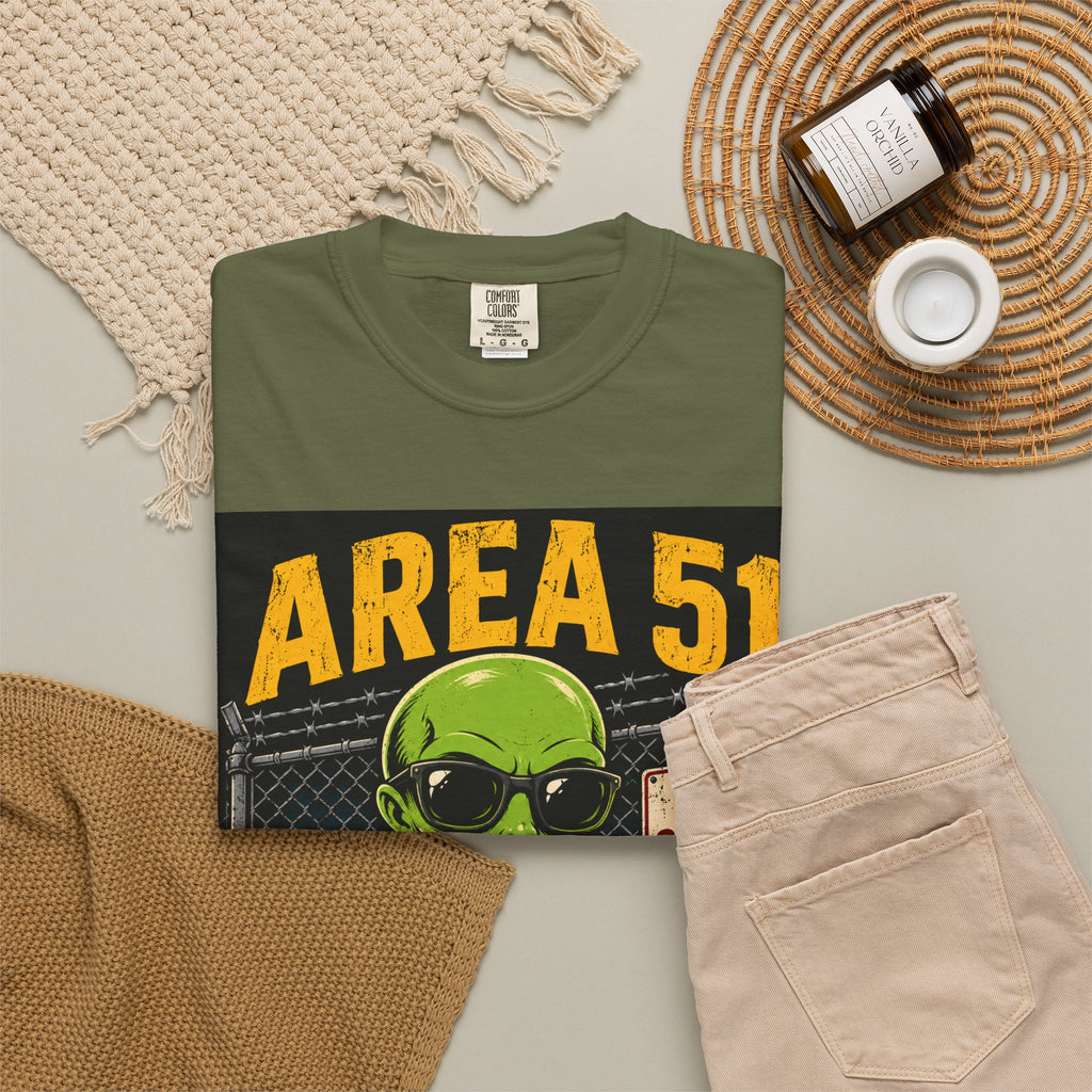 Area 51 Employee of the Month T-Shirt | Alien Thumbs Up Top Secret Design