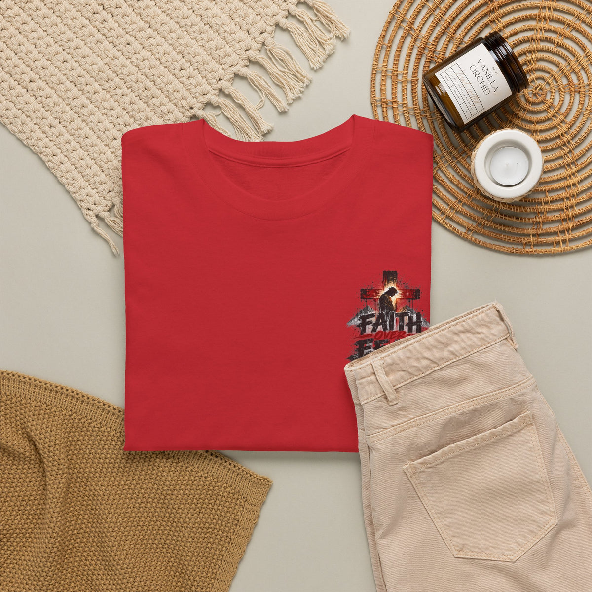 Christian Faith T-Shirt — "In the Name of the Lord" Cross & Scripture Graphic Tee
