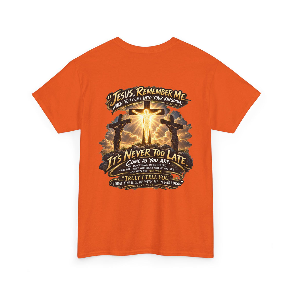 Christian Cross Chest Tee — Small Floral Cross T-Shirt