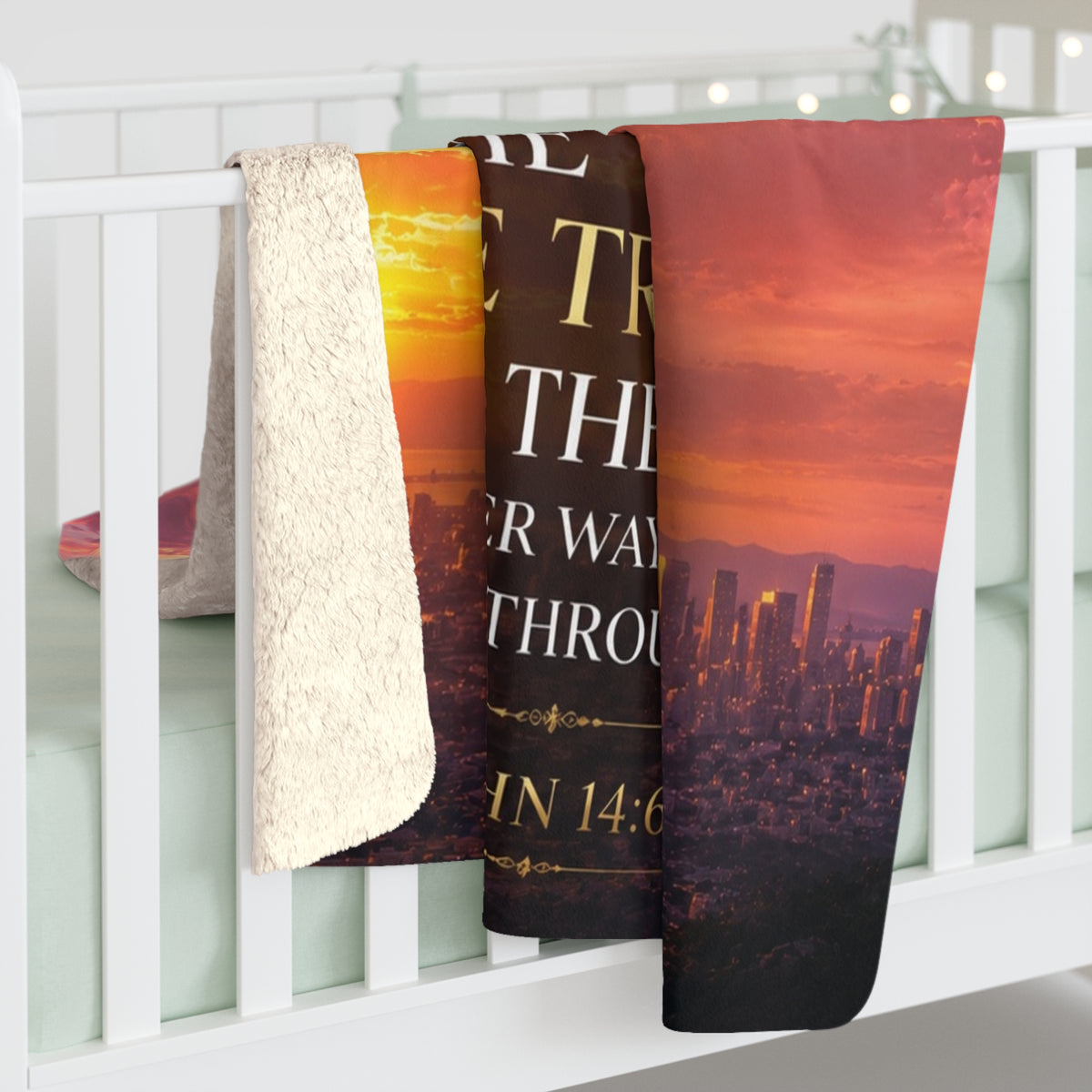 Copy of I Am The Way The Truth And The Life Sherpa Blanket | Christian Scripture John 14:6