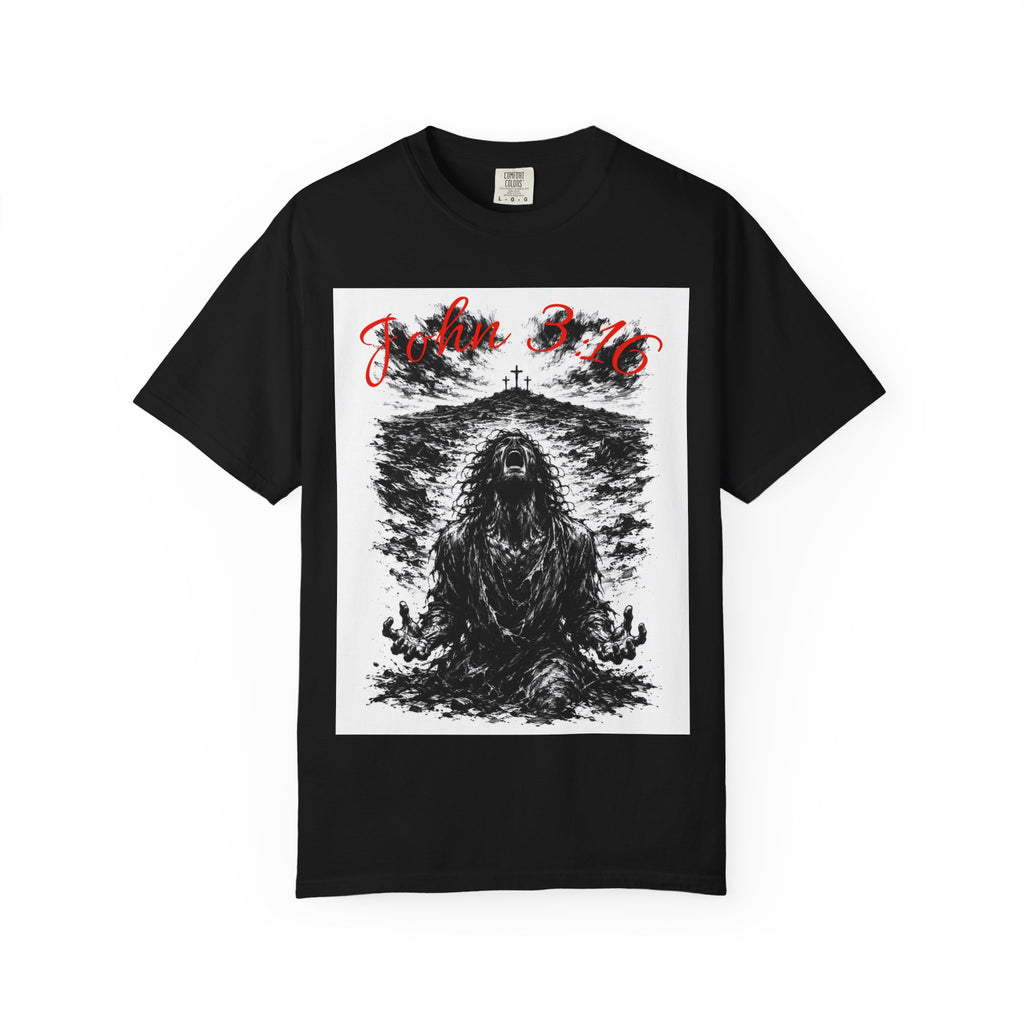 Grim Sea Creature T-shirt | Dark Gothic Illustration, Red Script Logo