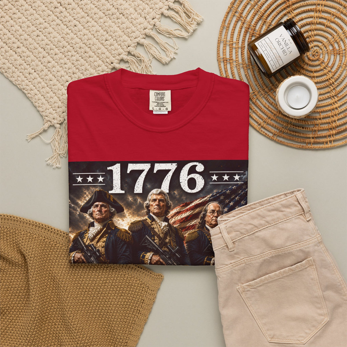 1776 Revolutionary Soldiers America First T-Shirt | Home of the Free