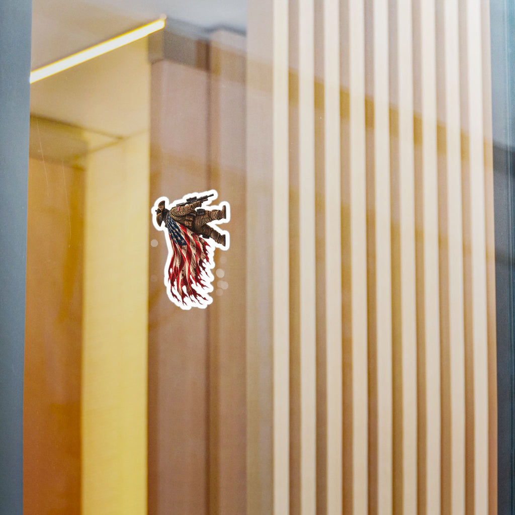 The Freedom Defender | American Flag Soldier Vinyl Sticker