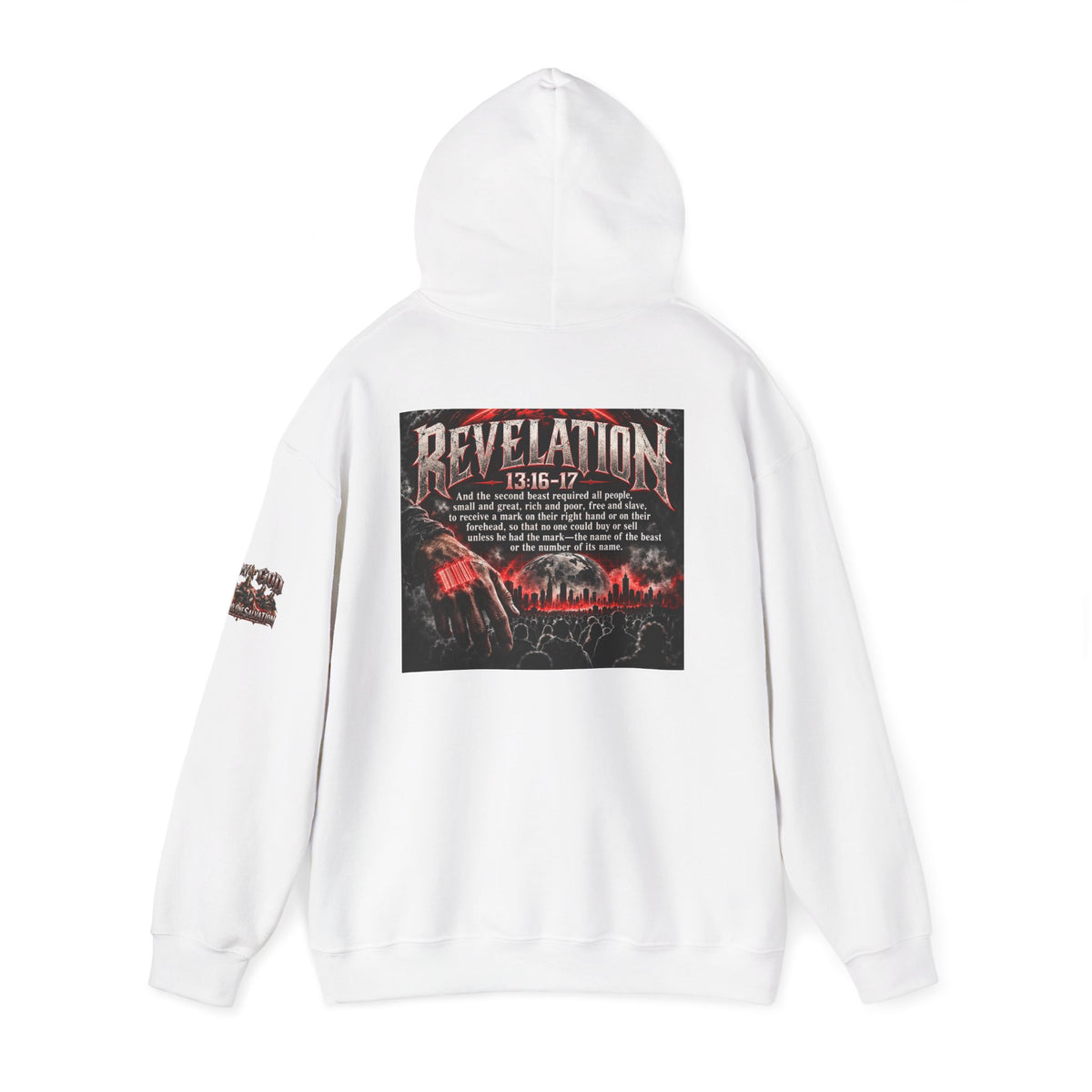 Revelation 13:16-17 Christian Hoodie – 'The Devil' Verse Graphic Pullover