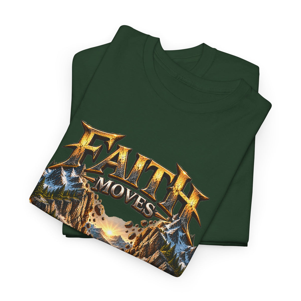 Faith Moves Mountains Inspirational Christian T-Shirt