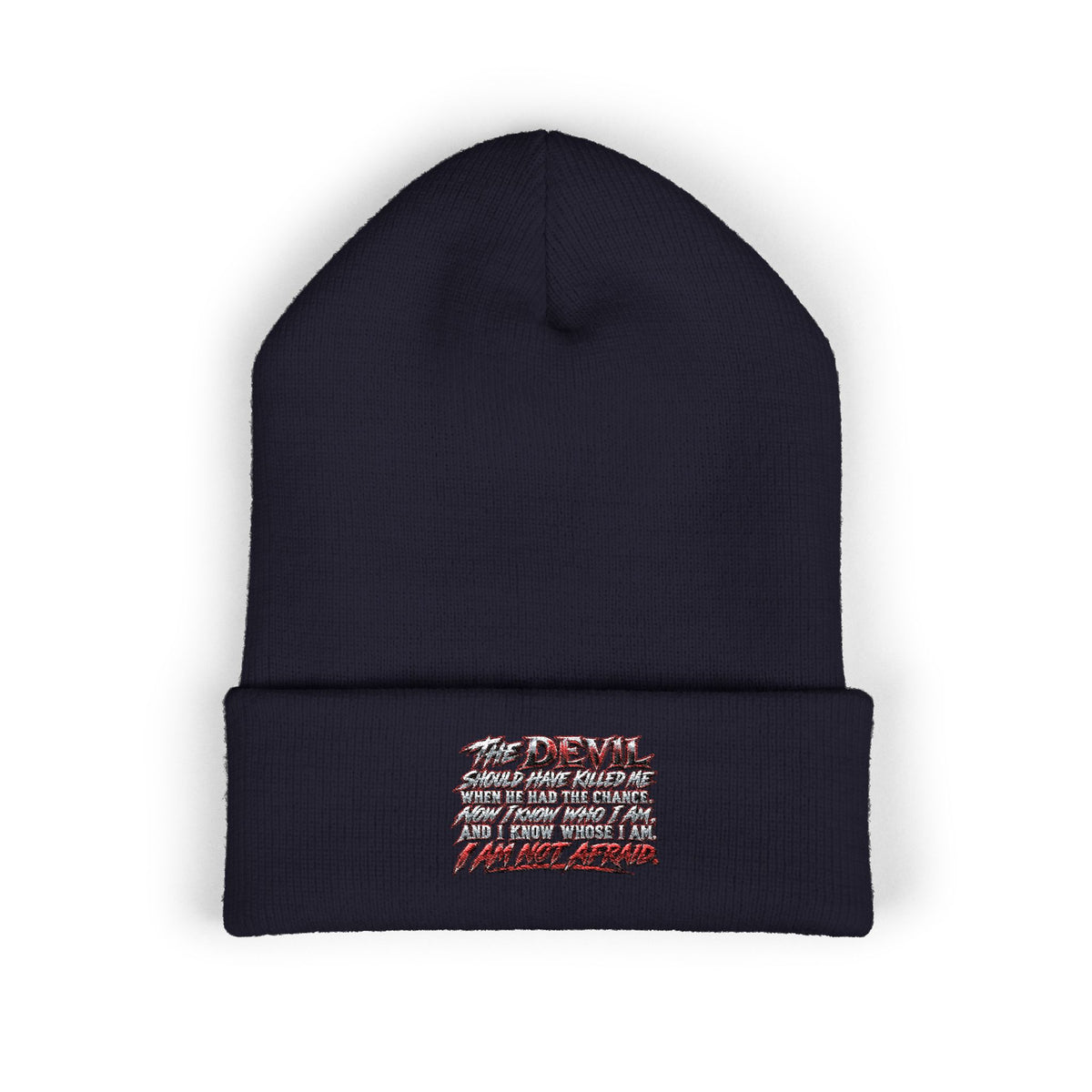 Embroidered 'Love' Script Cuffed Beanie - Classic Knit Winter Hat