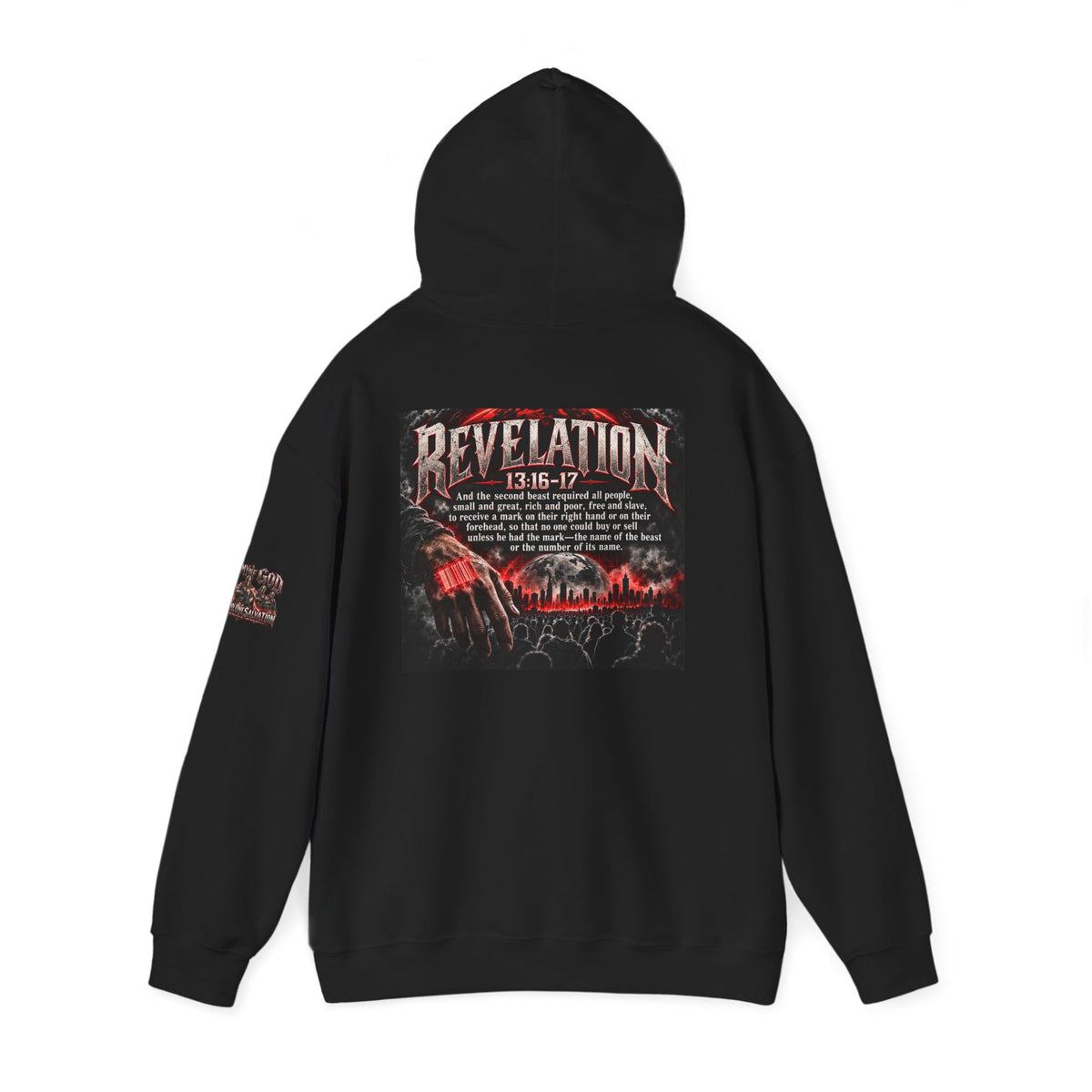 Revelation 13:16-17 Christian Hoodie – 'The Devil' Verse Graphic Pullover