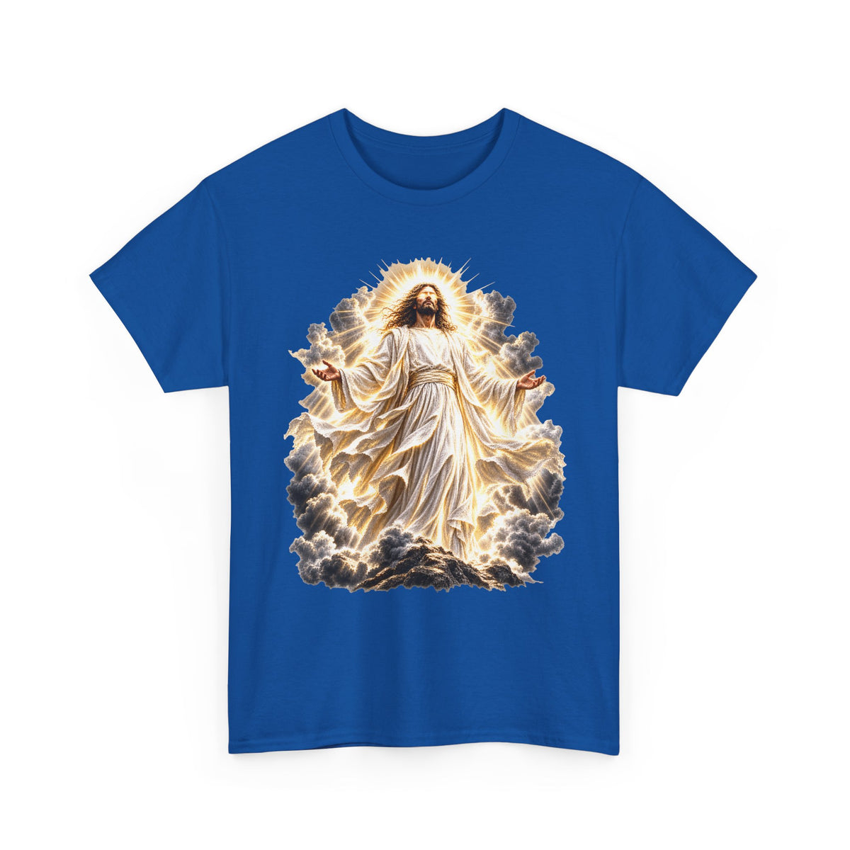 Jesus Ascending from Clouds Christian Faith T-Shirt