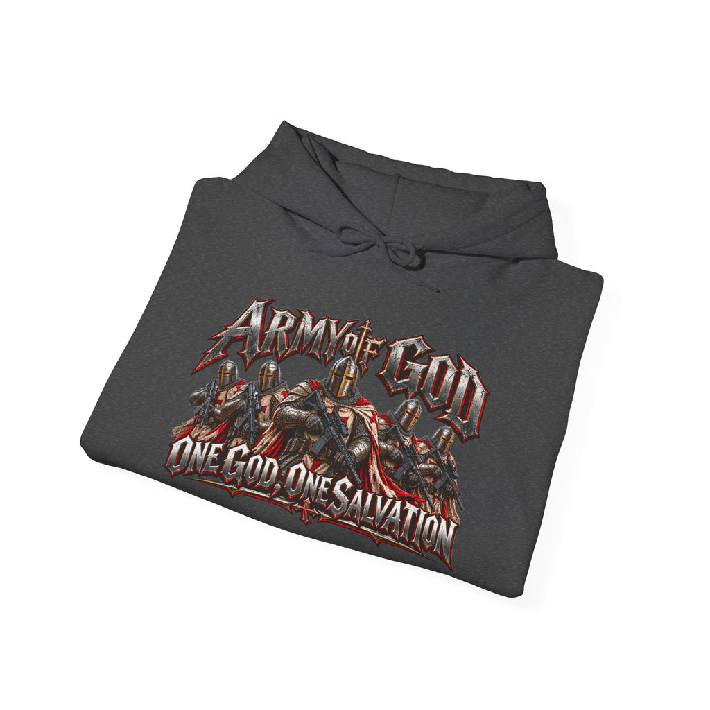 Christian Metal Hoodie - "One God, One Salvation" Graphic Pullover