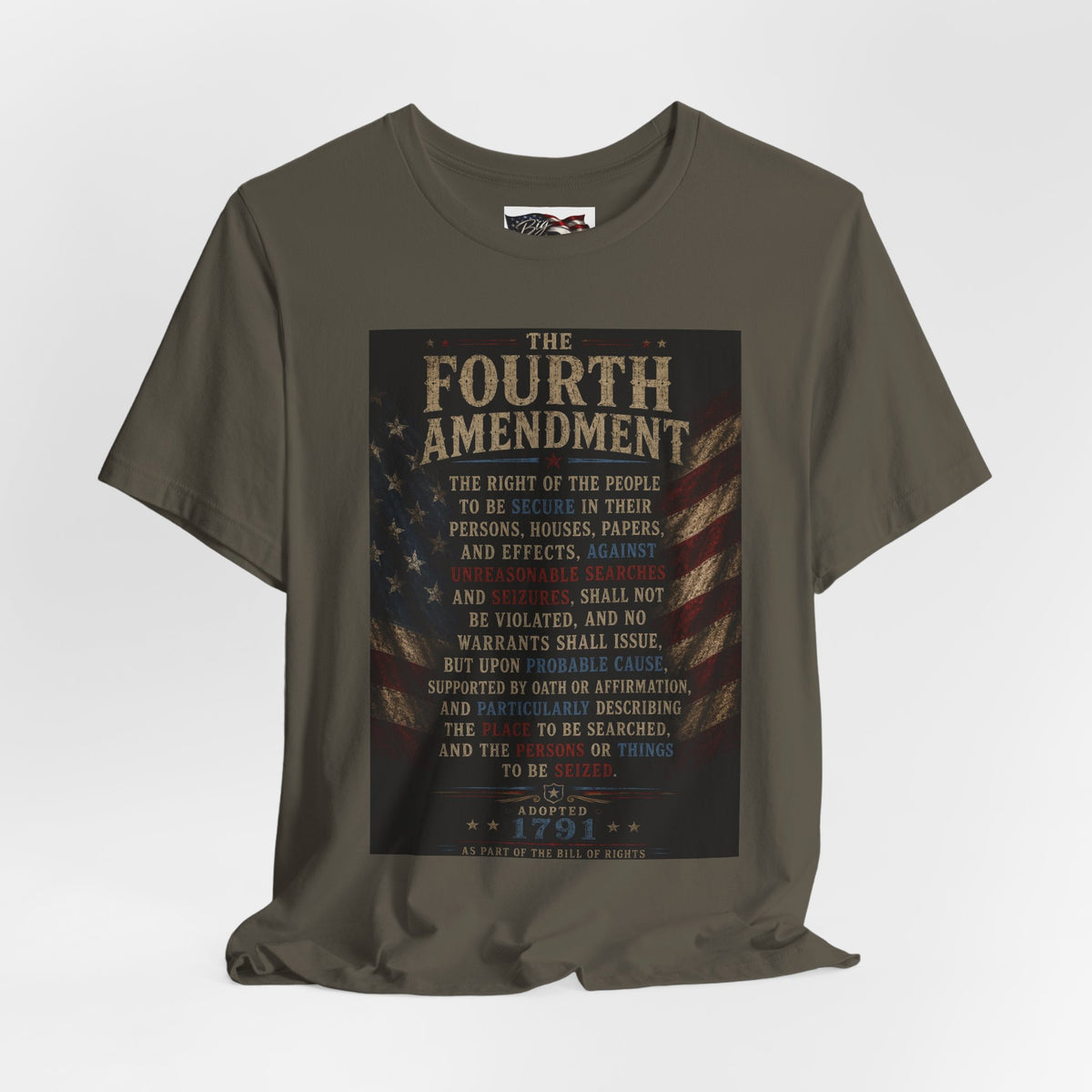 Fourth Amendment text tee | Constitution rights shirt, patriotic flag design