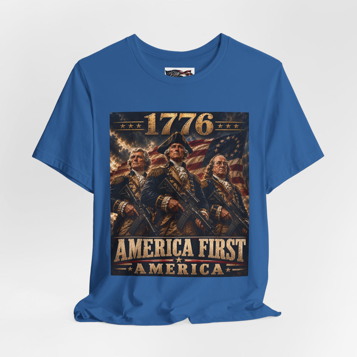 1776 Revolutionary Soldiers America First T-Shirt | Patriotic Independence Design