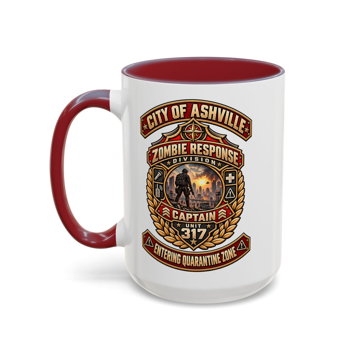 Retro Red Accent Coffee Mug