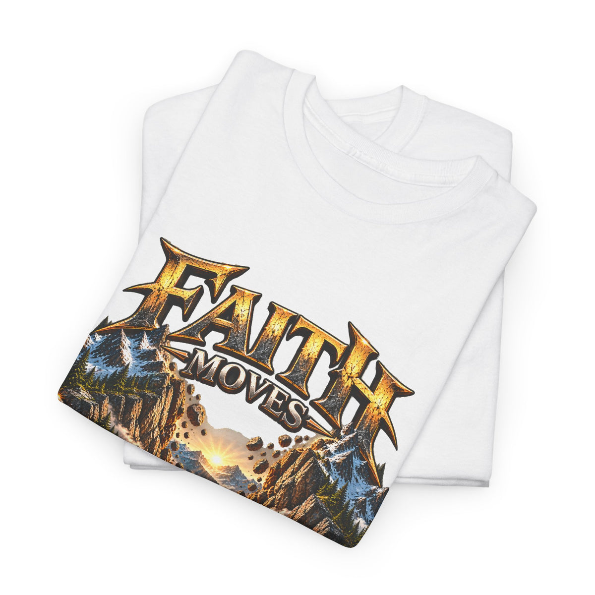 Faith Moves Mountains Inspirational Christian T-Shirt