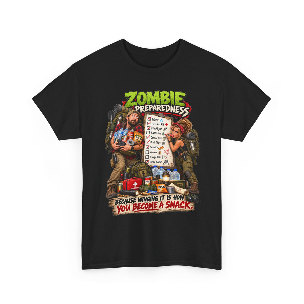 Zombie Preparedness Tee – Survival Humor Shirt