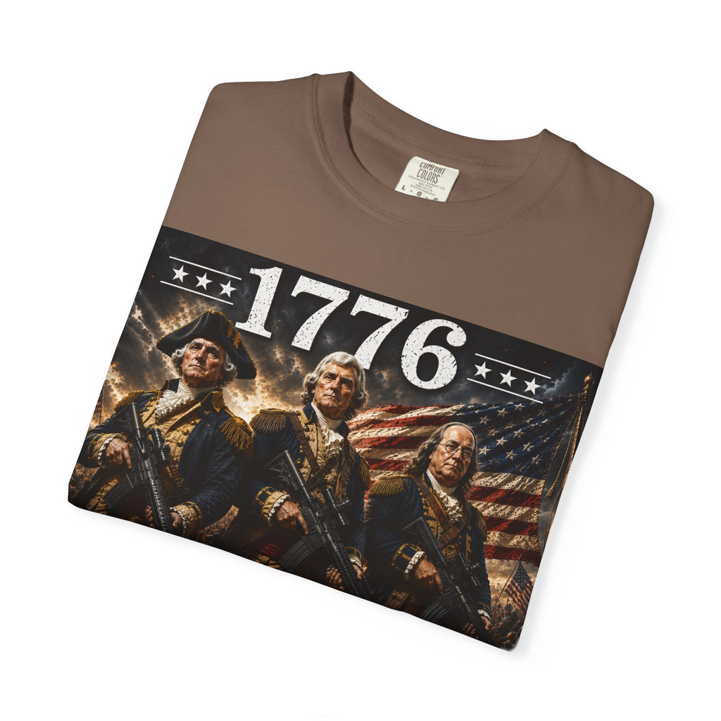 1776 Revolutionary Soldiers America First T-Shirt | Home of the Free