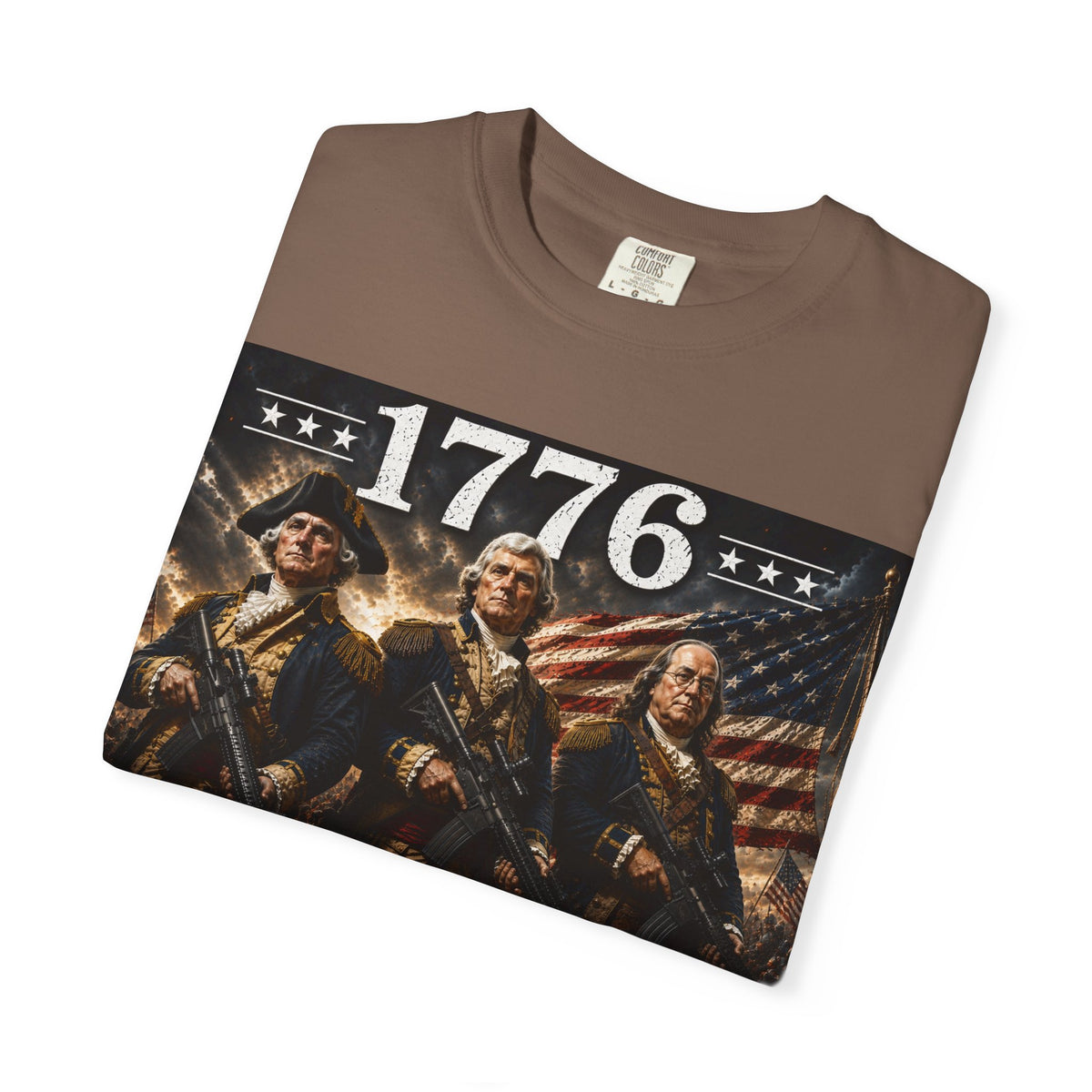 1776 Revolutionary Soldiers America First T-Shirt | Home of the Free