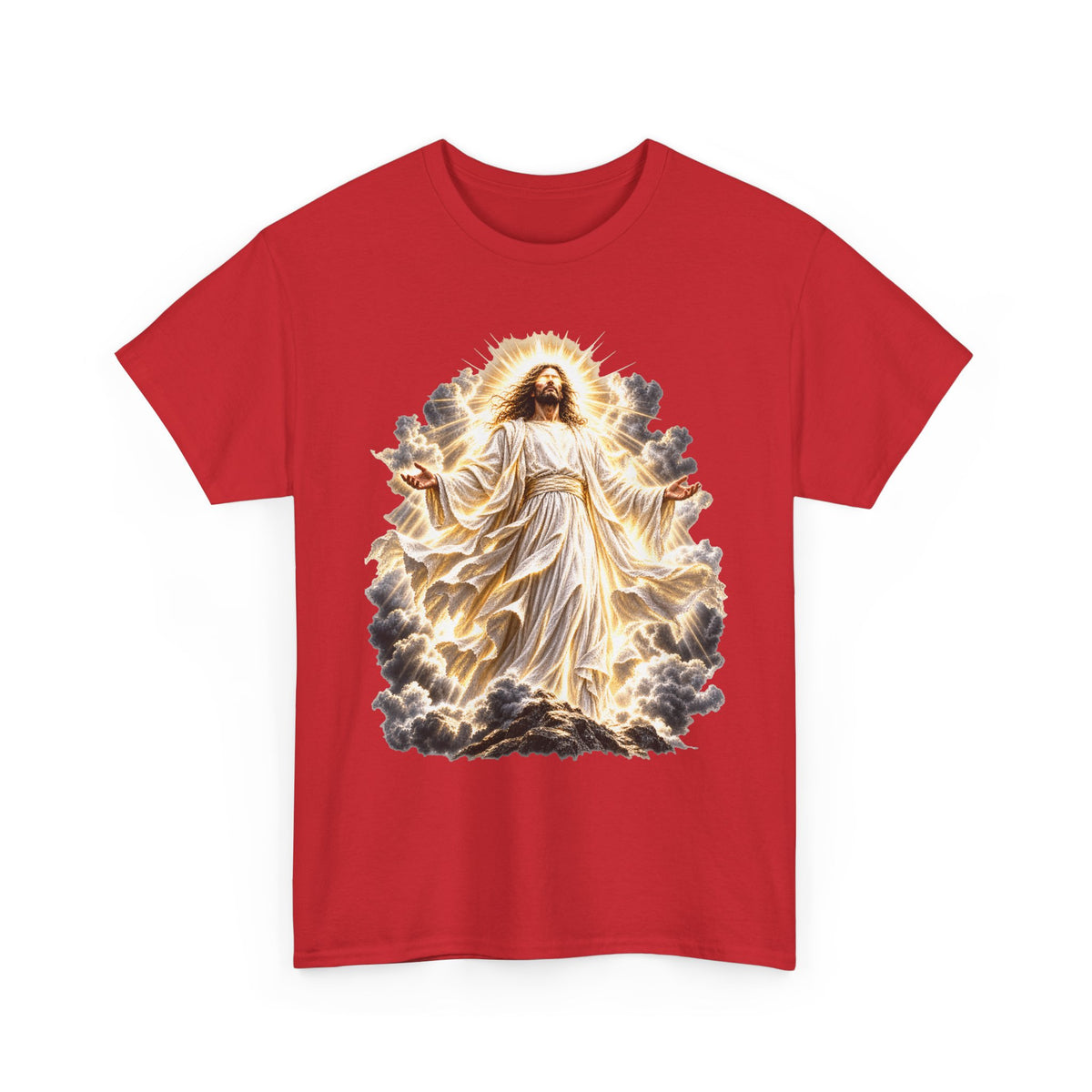Jesus Ascending from Clouds Christian Faith T-Shirt