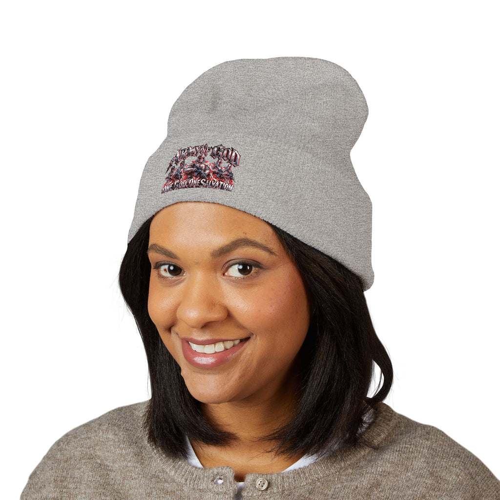 Embroidered 'Let God Guide The Country' Cuffed Beanie