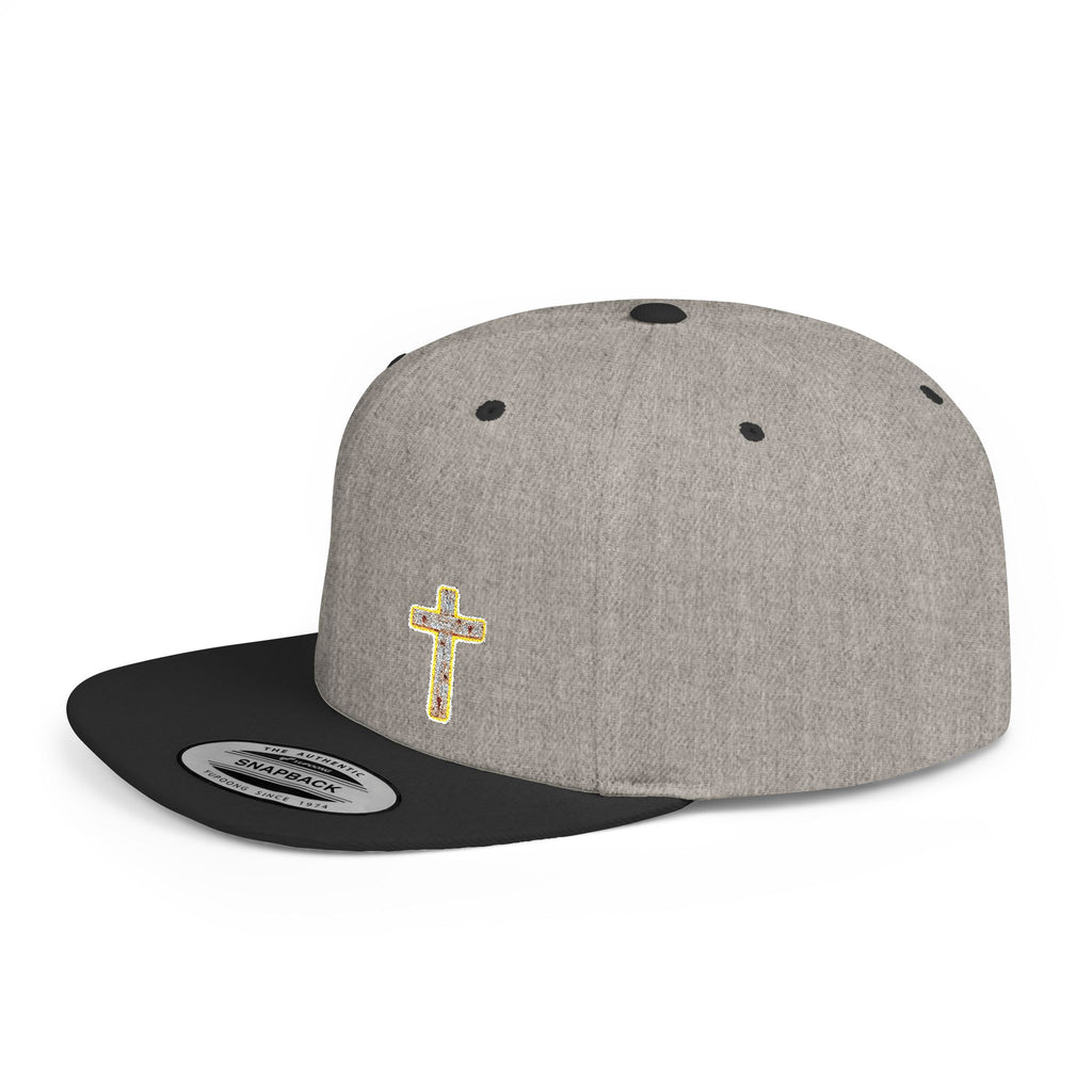 Christian Cross Flat Bill Snapback Cap