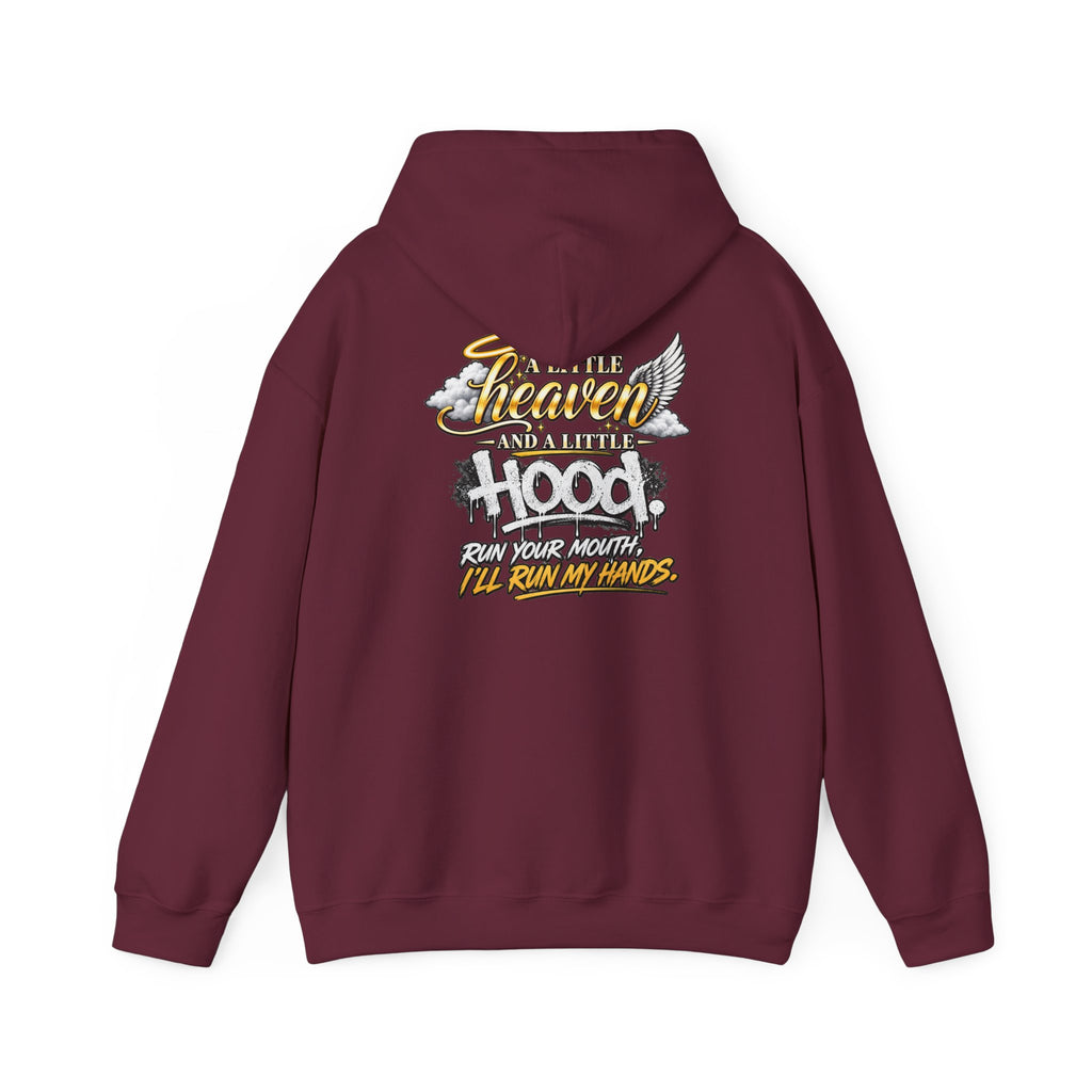 Christian In Progress hoodie | Faith Script Front, Heaven Graphic Back