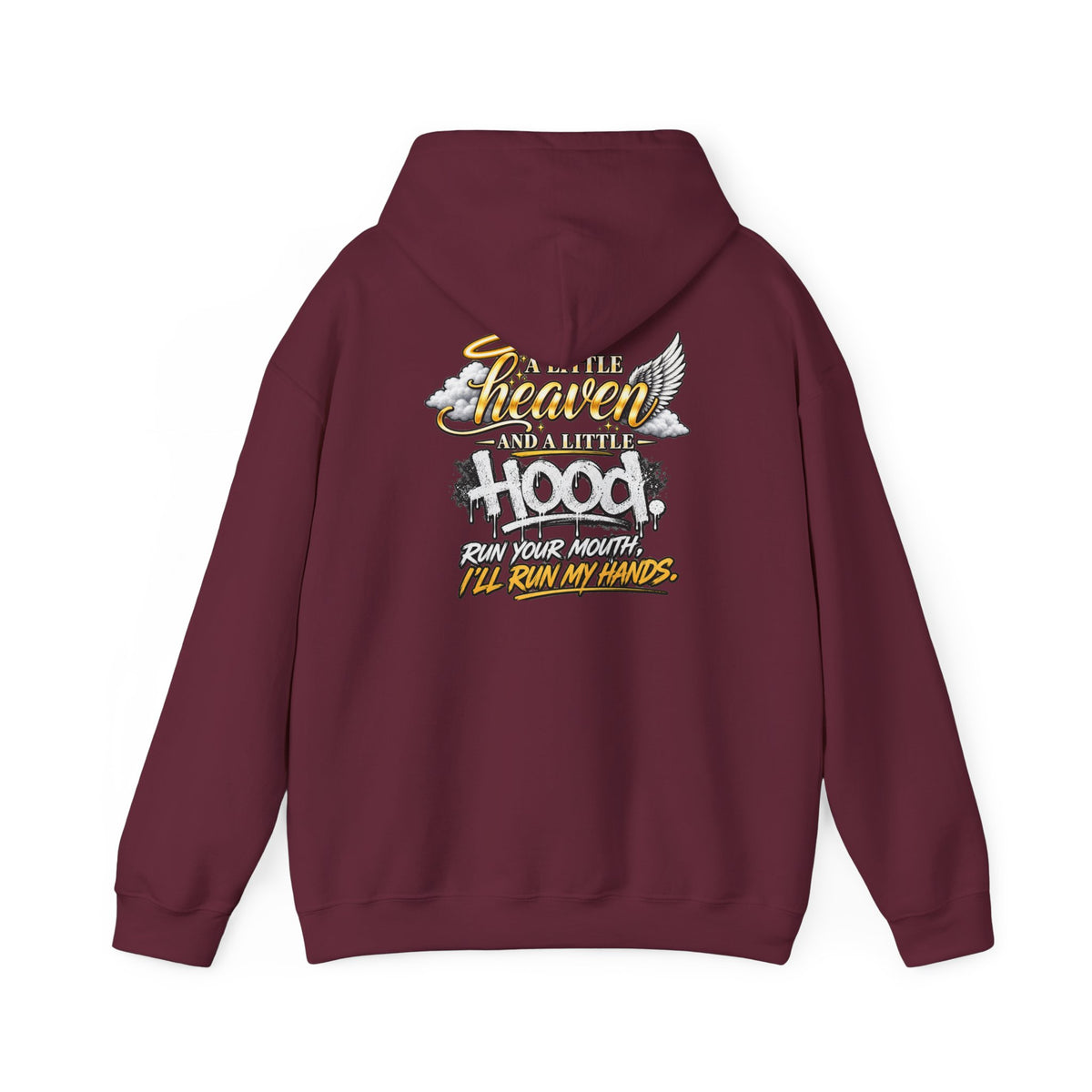 Christian In Progress hoodie | Faith Script Front, Heaven Graphic Back
