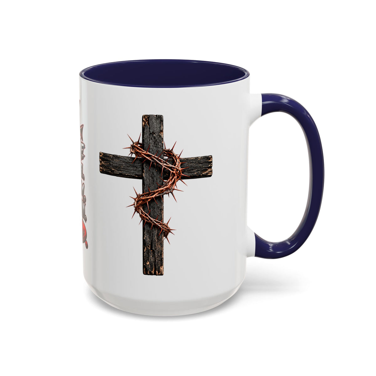 Christian Faith Mug – “Evil Never Killed Me” Cross Coffee Mug