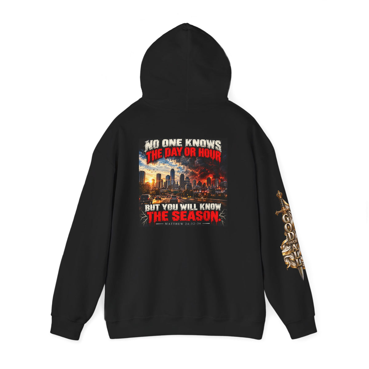 Apocalyptic Hoodie - "One God, One Salvation" Graphic Pullover