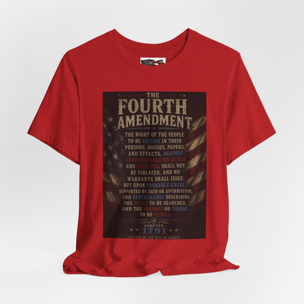 Fourth Amendment text tee | Constitution rights shirt, patriotic flag design